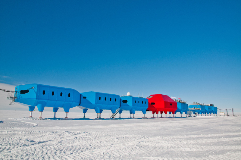 The Halley VI research station on the Brunt Ice Shelf. Image: British Antarctic Survey